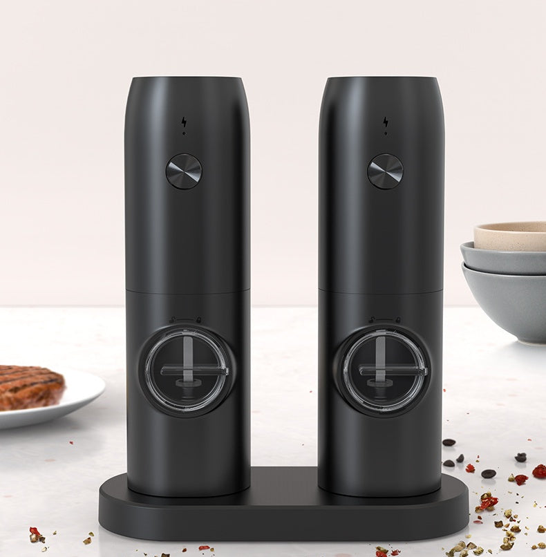 One-Hand Electric Salt and Pepper Grinder – USB Rechargeable One-Touch Spice Mill with Adjustable Coarseness (Single or 2-Pack)