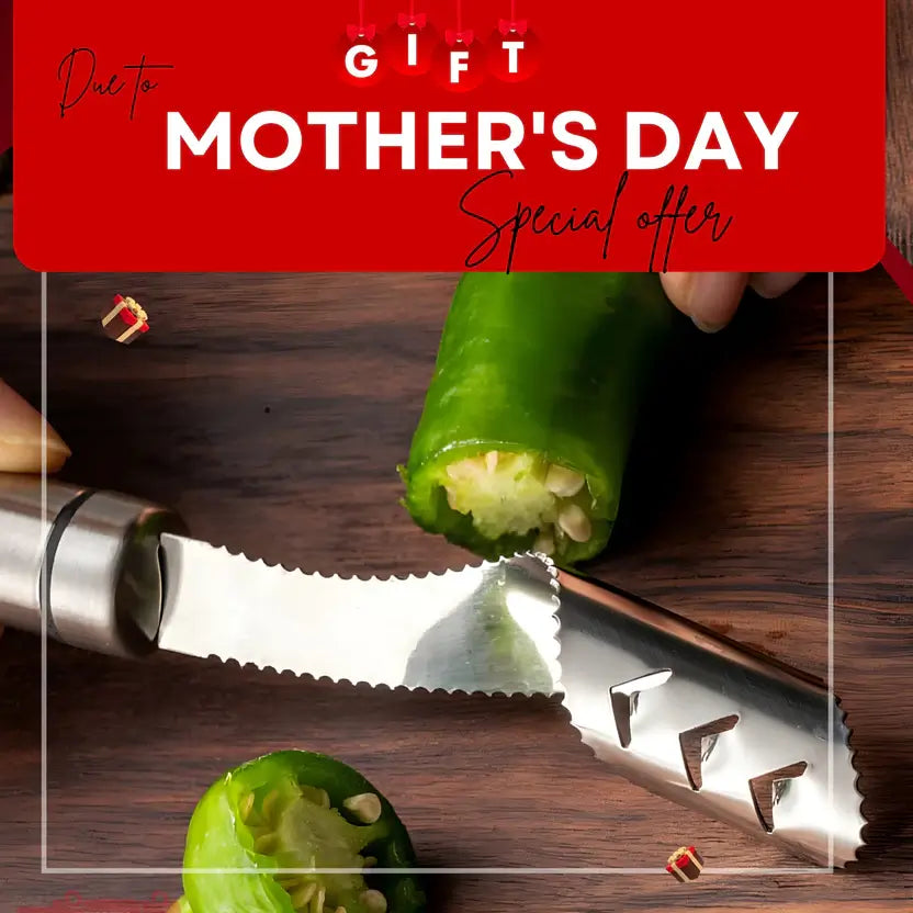 Stainless Steel Pepper Corer Tool – Jalapeño & Chili Pepper Seed Remover, Serrated Core Extractor for Stuffed Peppers, Kitchen Vegetable Coring Tool