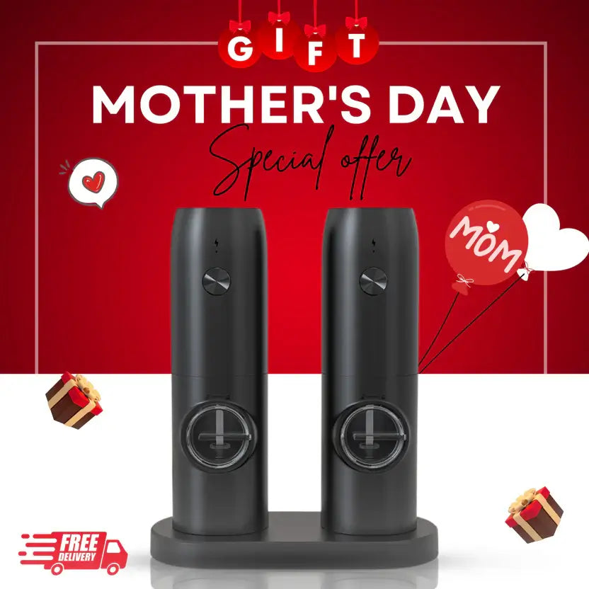 One-Hand Electric Salt and Pepper Grinder – USB Rechargeable One-Touch Spice Mill with Adjustable Coarseness (Single or 2-Pack)